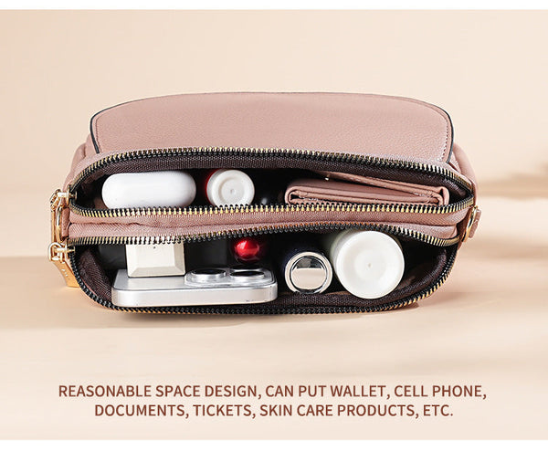 Pink Chic Quilted Crossbody Bag Multi Compartment Pu Leather Shoulder Purse Women's Bags & Handbags