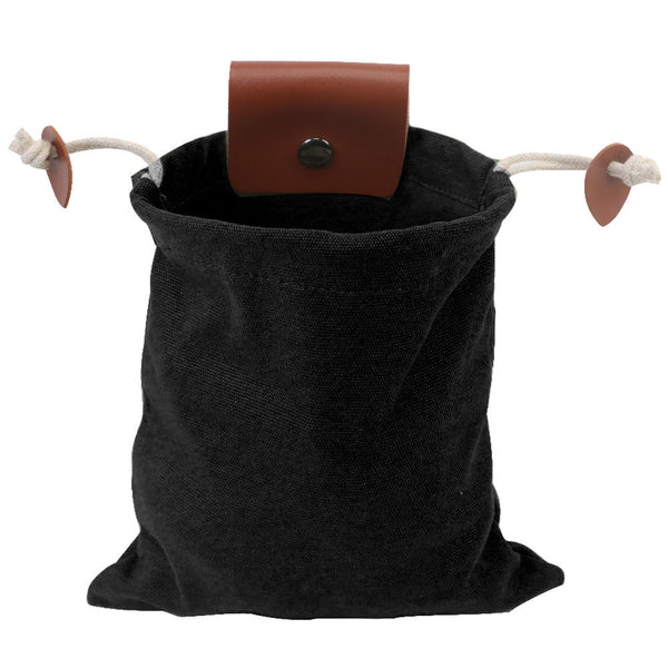 Black Collapsible Canvas Foraging Pouch Hands Free Belt Bag Hiking & Camping Activities Waist Packs & Bags