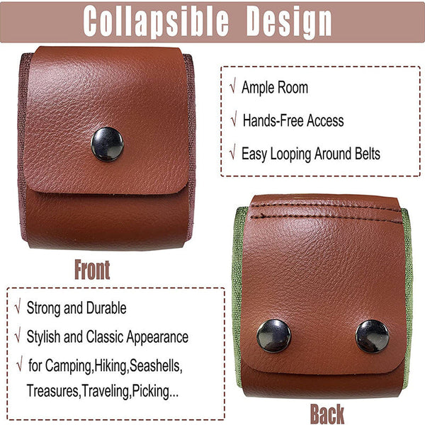 Coffee Collapsible Canvas Foraging Pouch Hands Free Belt Bag Hiking & Camping Activities Waist Packs & Bags