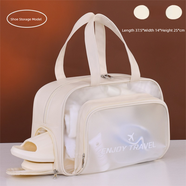 Beige Waterproof Wet Dry Separation Travel Bag Gym Beach Swim Sports Tote With Shoe Compartment (Filming Props Are Not Included) Other Luggage