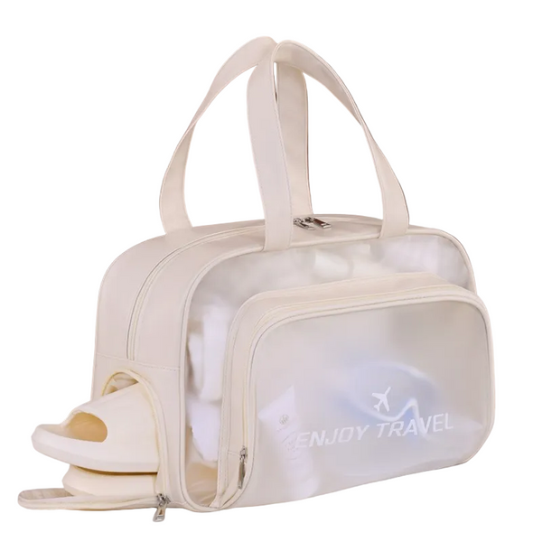 Beige Waterproof Wet Dry Separation Travel Bag Gym Beach Swim Sports Tote With Shoe Compartment (Filming Props Are Not Included) Other Luggage
