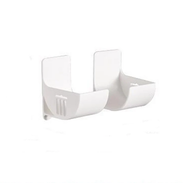 White 10 Pairs Self Adhesive Wall Mount Storage Holders Drill Free Plastic Organiser Racks For Garbage Bags Cling Wrap & Umbrellas Rental Friendly Kit