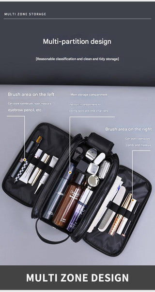 Large Capacity Pu Leather Toiletry Bag Multi Compartment Dopp Kit & Cosmetic Organizer(Tan) Makeup Bags & Cases