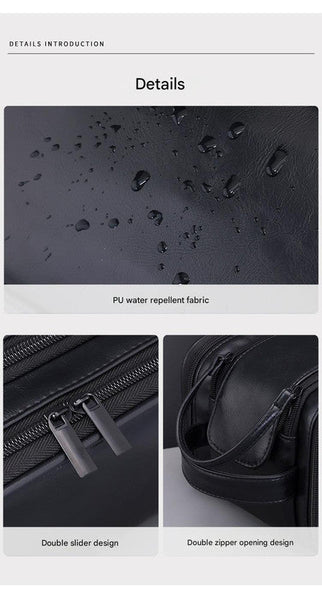Large Capacity Pu Leather Toiletry Bag Multi Compartment Dopp Kit & Cosmetic Organizer(Tan) Makeup Bags & Cases