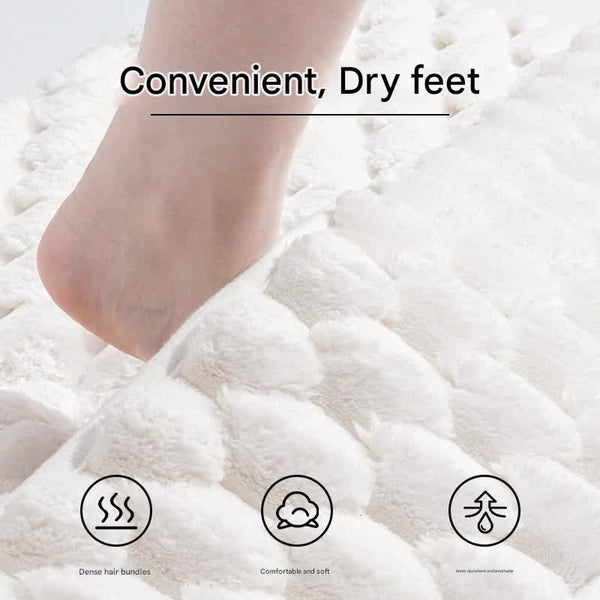 Elosung Luxury Plush Memory Foam Bath Mat With Foot Drying Panel Super Absorbent & Non Slip Bathroom Rug(Paw Gray) Bath Mats Rugs & Toilet Covers