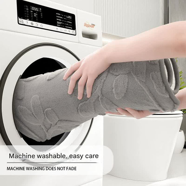 Plush Embossed Leaf Bath Mat Ultra Soft Absorbent & Non Slip Bathroom Rug (Light Gray 50*80Cm) Bath Mats Rugs & Toilet Covers