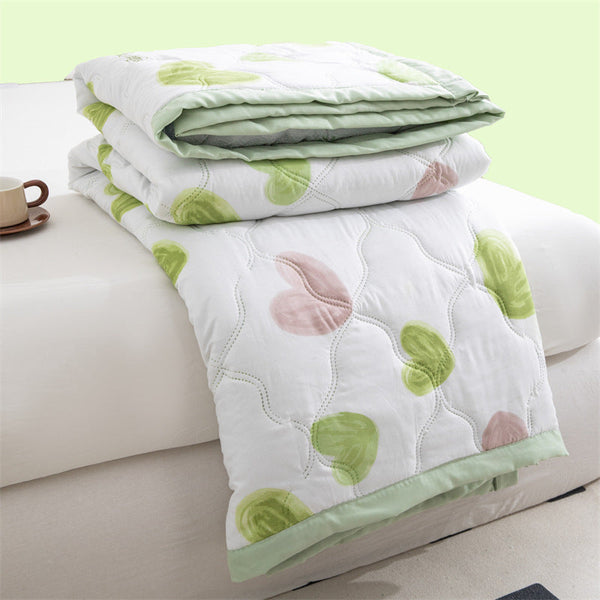 Lightweight Reversible Summer Quilt Soft Breathable Machine Washable Comforter 150X200cm Full Of Love Quilt Covers