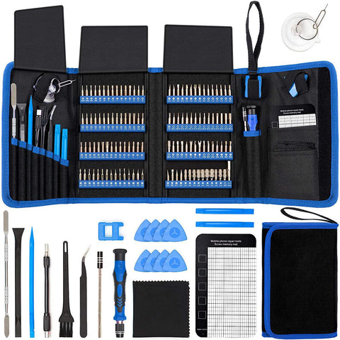 Professional 142 In Precision Screwdriver Repair Tool Kit Portable Oxford Bag(Blue) Tool Bags Belts & Pouches