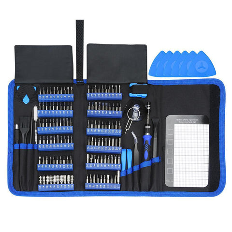 Professional 140 In Precision Screwdriver Repair Tool Kit Portable Oxford Bag(Blue) Tool Bags Belts & Pouches