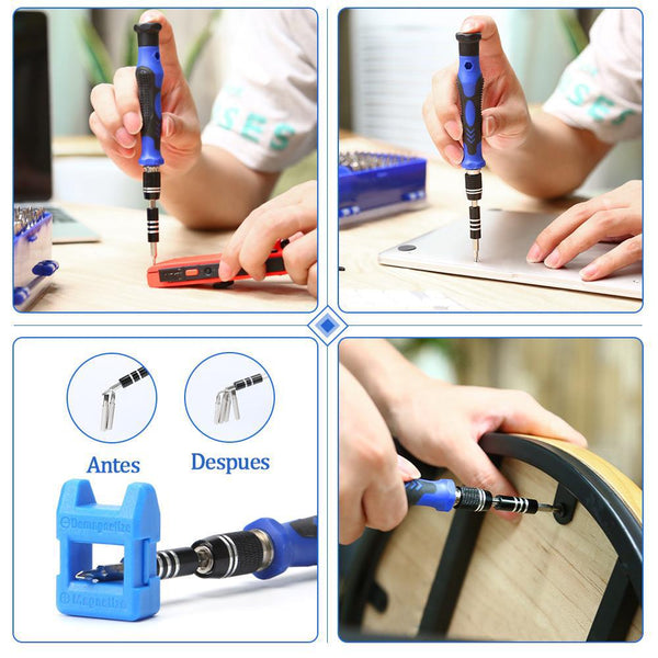 Professional 140 In Precision Screwdriver Repair Tool Kit Portable Oxford Bag(Blue) Tool Bags Belts & Pouches