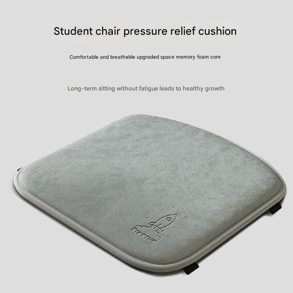 Memory Foam Student Seat Cushion Pressure Relief Non Slip With Adjustable Straps For Healthy Posture(Astronaut Gray 36X34cm) Seat & Posture Cushions