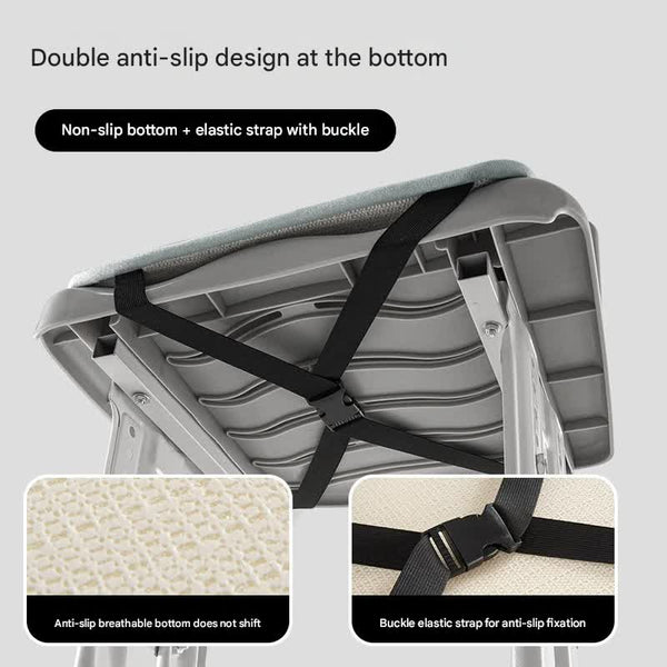 Memory Foam Student Seat Cushion Pressure Relief Non Slip With Adjustable Straps For Healthy Posture(Astronaut Gray 36X34cm) Seat & Posture Cushions