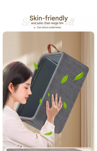 2Pc Foldable Fabric Storage Bin With Steel Frame & Handles 26L Stackable Closet Organizer Green Storage Bins & Baskets