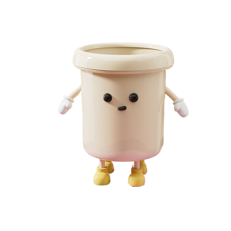 Elosung Mushroom Shaped Trash Can 14L 2 Hands Feet + Eyes Rubbish Bins