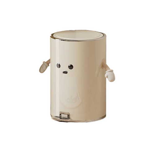 Elosung Round Shaped Trash Can 15L Silver Plated 2 Hands + Eyes (Large Size) Rubbish Bins