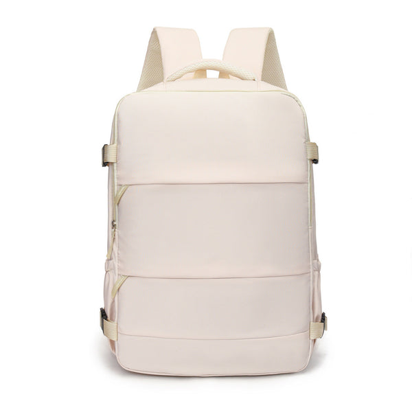 White 25L Travel Laptop Backpack With Shoe Compartment 180 Degree Opening Carry On Rucksack Fits 14 Inch Ideal For Business And Weekends Backpacks