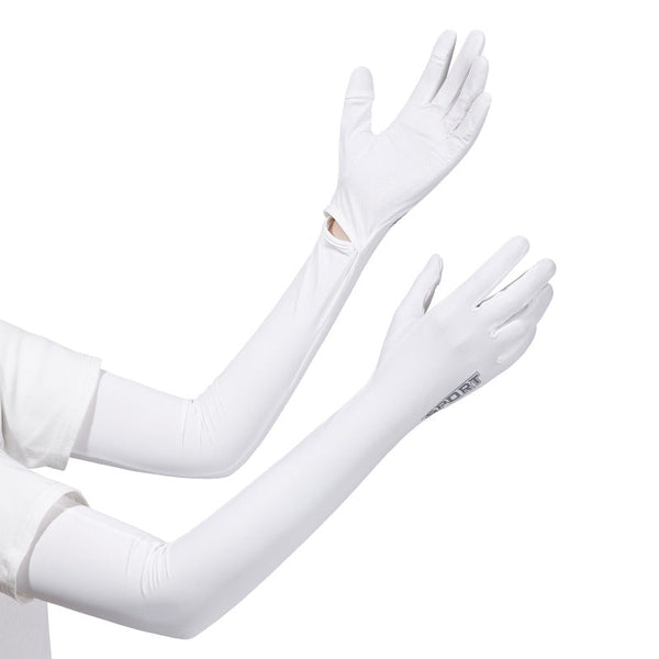White Cooling Uv Protection Arm Sleeves Long Sun Block Gloves Breathable Stretchy Hand Cover For Cycling Driving And Outdoor Sports Australia Other Cy