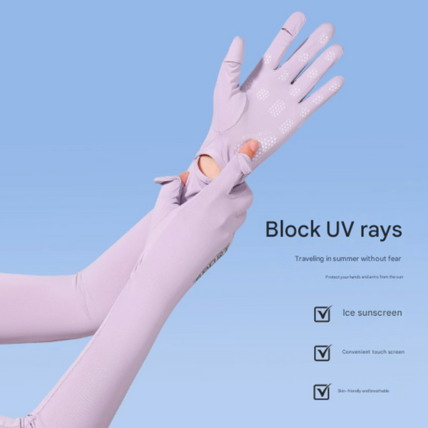 White Cooling Uv Protection Arm Sleeves Long Sun Block Gloves Breathable Stretchy Hand Cover For Cycling Driving And Outdoor Sports Australia Other Cy