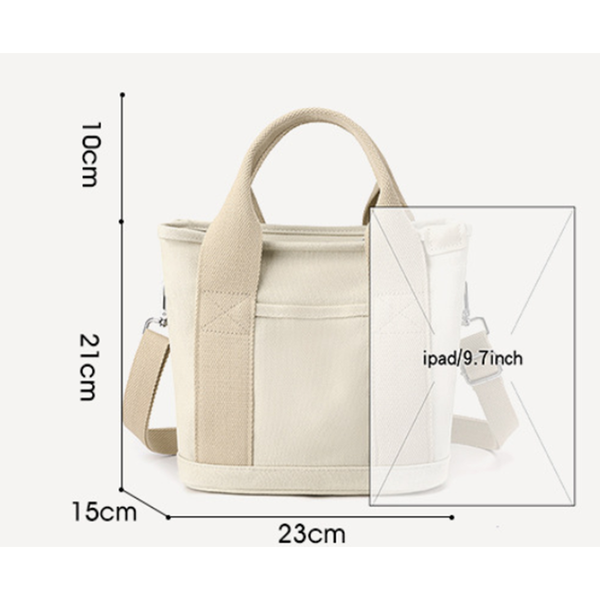 Pink Small Canvas Tote Bag Crossbody Lunch Handbag With Adjustable Strap Fits 9.7 Inch Tablet For Women Daily Work And Travel Knitting Totes & Cases