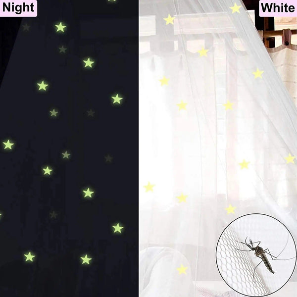 White Glow In The Dark Stars Princess Bed Canopy Mosquito Net For King Queen Beds 250Cm Height Extra Large 12M Circumference Australian Decor Canopies