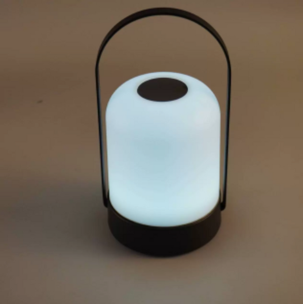 Black Led Table Lamp Rechargeable Touch Dimmable Lantern 3 Colour Modes Night Light For Bedroom Camping Outdoor Dining 20Cm Lamps