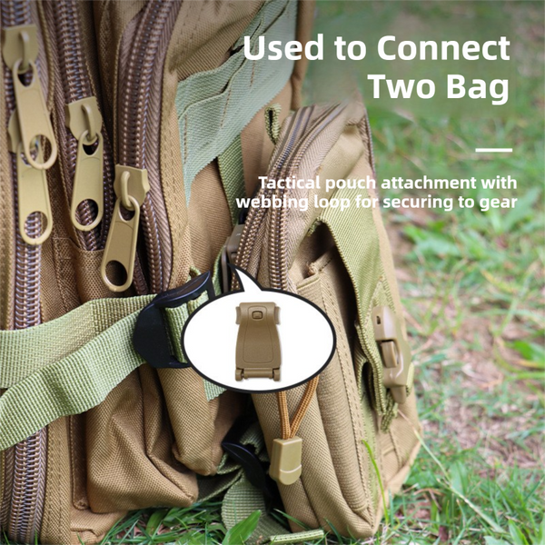 10 Pack Black Molle Clip Tactical Strap Management Tool Ultralight Portable Backpack Buckle For Outdoor Gear Attachment Climbing Holds