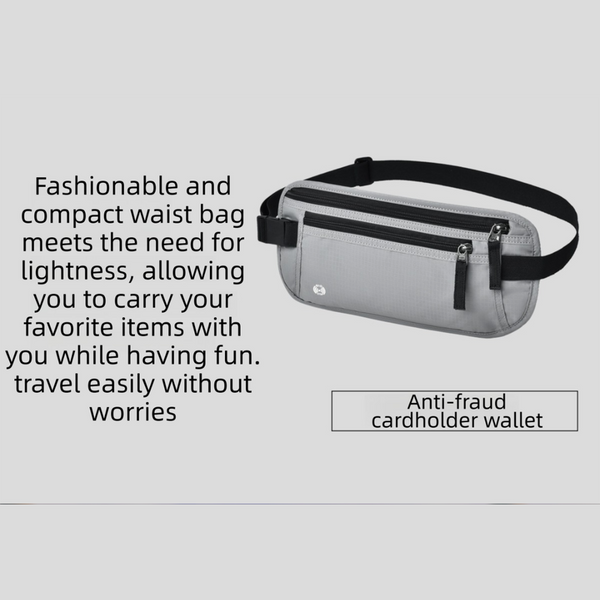 Beige Rfid Blocking Slim Anti Theft Fanny Pack For Outdoor Travel Hidden Money Belt Passport Documents & Cash Waist Packs & Bags