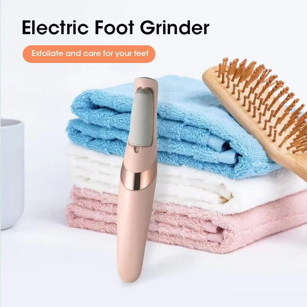 White Wireless Electric Foot Grinder With Two Heads Automatic Pedicure Tool For Removing Callus And Dead Skin Portable Small Handheld Design & Usb Rec
