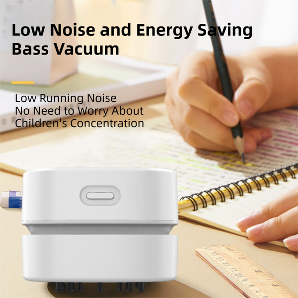 White Handheld Cordless Mini Desktop Vacuum Cleaner Powerful 10Kpa Suction Efficient Dust & Debris Collection For Home Office And Student Use Vacuum C