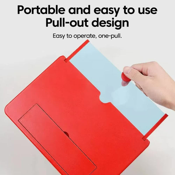 White 10 Inch Ultra Clear Portable Retractable Hd Mobile Phone Screen Magnifier Eye Protection Fresnel Lens Projector With Built Holder & Adjustable B