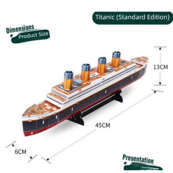 Edition 35Pieces 3D Titanic Ship Model Puzzle Kit Diy Nautical Series Toy For Kids & Adults Educational Building Blocks