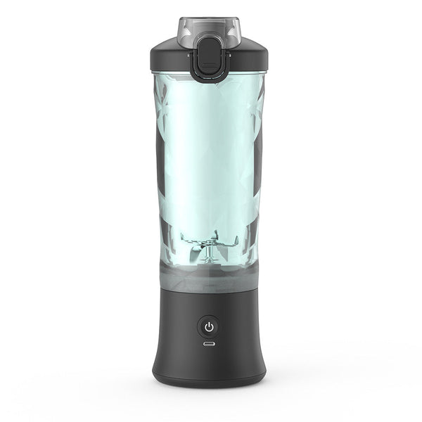 Black Blender 600Ml Personal Smoothie Maker Usb Rechargeable Juicer Cup With Stainless Steel Blades 4000Mah Battery For Gym Travel And Camping Juicers