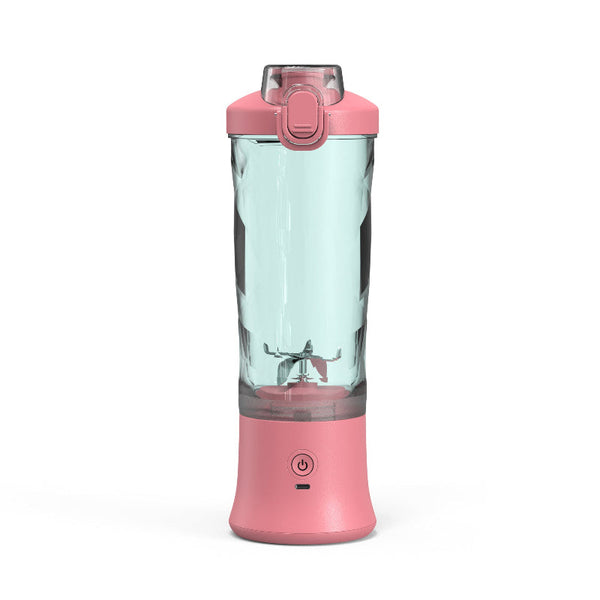Pink Blender 600Ml Personal Smoothie Maker Usb Rechargeable Juicer Cup With Stainless Steel Blades 4000Mah Battery For Gym Travel And Camping Juicers