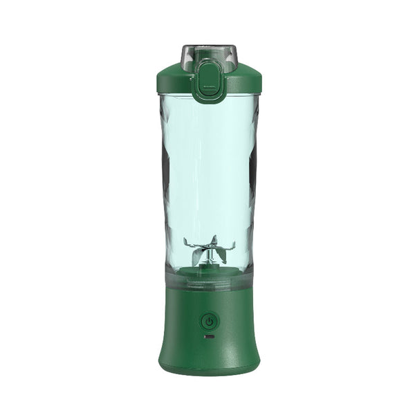 Green Blender 600Ml Personal Smoothie Maker Usb Rechargeable Juicer Cup With Stainless Steel Blades 4000Mah Battery For Gym Travel And Camping Juicers