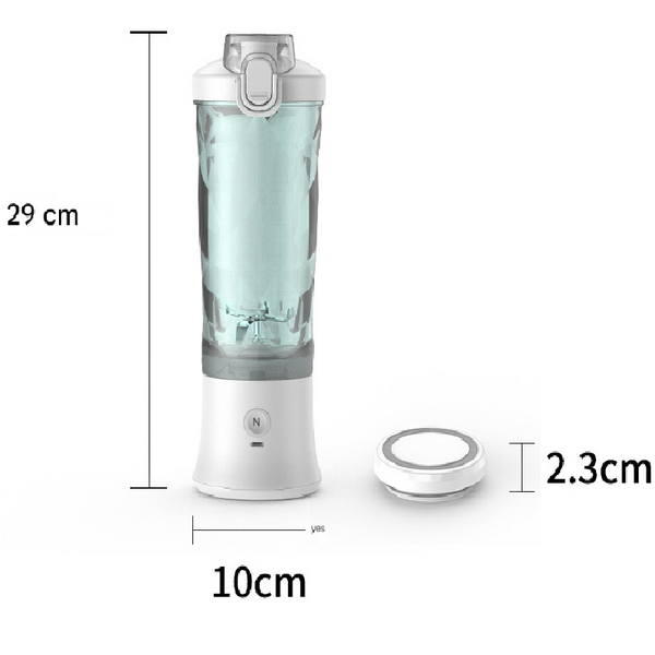 Green Blender 600Ml Personal Smoothie Maker Usb Rechargeable Juicer Cup With Stainless Steel Blades 4000Mah Battery For Gym Travel And Camping Juicers