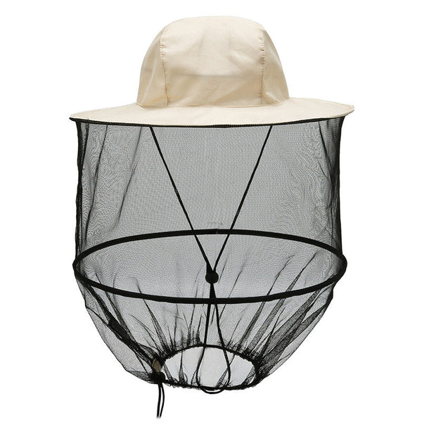 Beige Outdoor Fishing Hat With Mesh Head Net Sun Protection Bucket Cap Anti Mosquito Fly Guard For Gardening Hiking & Beekeeping Hats & Headwear