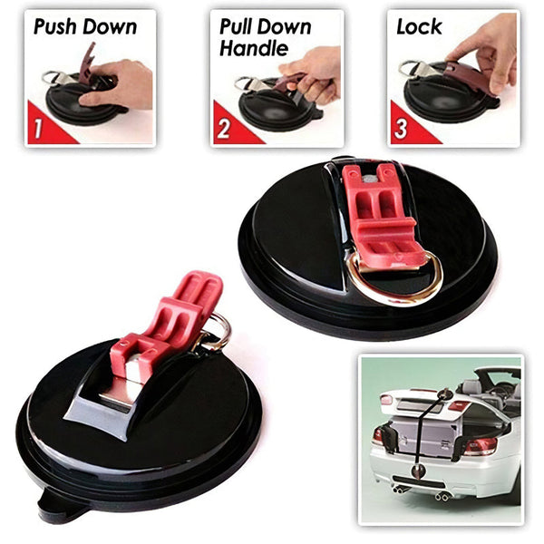 4 Pack Deep Blue Dial + Black Buckle Heavy Duty Suction Cup Anchors With Hooks For Car Side And Camping Tarps Multifunctional Tie Down Points Outdoor