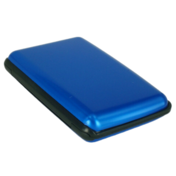 3 Pcs Blue Slim Aluminium Credit Card Holder Rfid Blocking Wallet Hard Shell Case Business Organiser Lightweight Pocket Size For Everyday Use Business