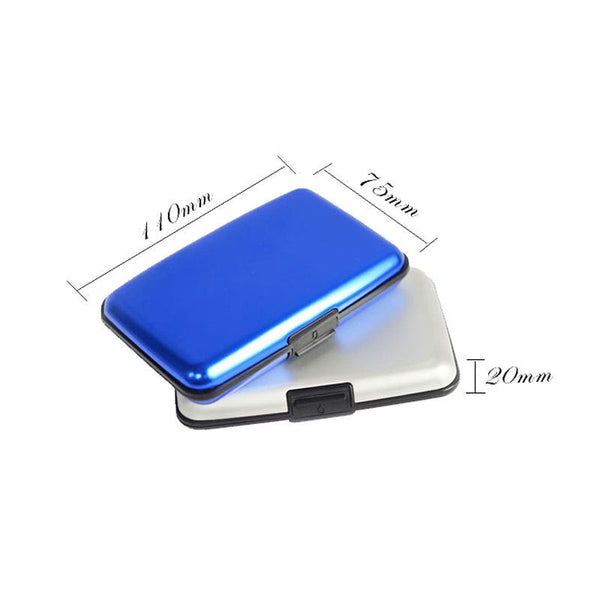 3 Pcs Blue Slim Aluminium Credit Card Holder Rfid Blocking Wallet Hard Shell Case Business Organiser Lightweight Pocket Size For Everyday Use Business