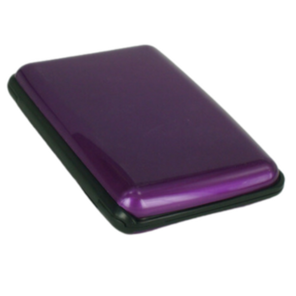 3 Pcs Purple Slim Aluminium Credit Card Holder Rfid Blocking Wallet Hard Shell Case Business Organiser Lightweight Pocket Size For Everyday Use Busine