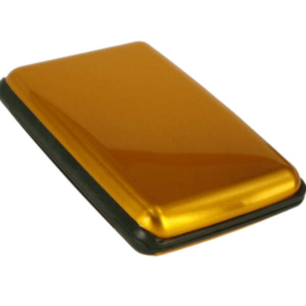 3 Pcs Golden Slim Aluminium Credit Card Holder Rfid Blocking Wallet Hard Shell Case Business Organiser Lightweight Pocket Size For Everyday Use Busine