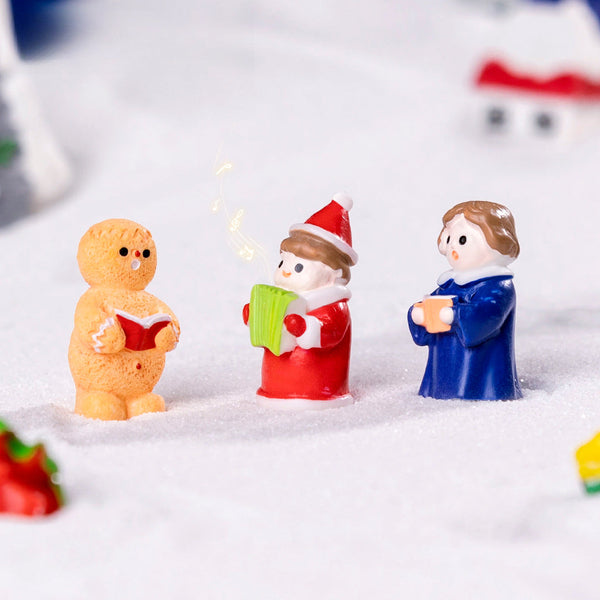 Yellow Gingerbread Man 5 Pack Miniature Christmas Figurines Diy Micro Landscape Decoration Accessories Cute Resin Ornaments For Holiday Crafts Seasona
