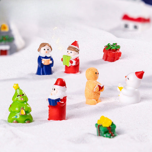 Yellow Gingerbread Man 5 Pack Miniature Christmas Figurines Diy Micro Landscape Decoration Accessories Cute Resin Ornaments For Holiday Crafts Seasona