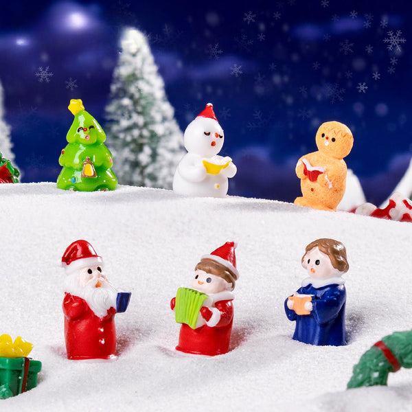 Yellow Gingerbread Man 5 Pack Miniature Christmas Figurines Diy Micro Landscape Decoration Accessories Cute Resin Ornaments For Holiday Crafts Seasona