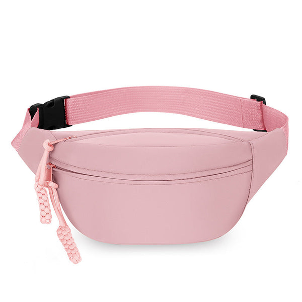 Pink Women's Fashion Crossbody Sling Bag Large Capacity Casual Shoulder Waterproof Nylon Waist Pack For Travel Sports Waist Packs & Bags
