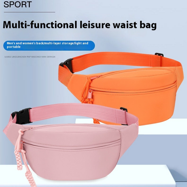 Pink Women's Fashion Crossbody Sling Bag Large Capacity Casual Shoulder Waterproof Nylon Waist Pack For Travel Sports Waist Packs & Bags