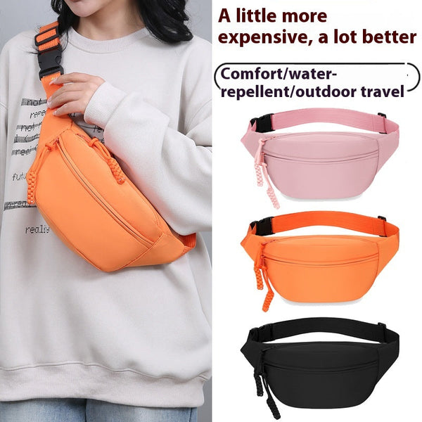 Pink Women's Fashion Crossbody Sling Bag Large Capacity Casual Shoulder Waterproof Nylon Waist Pack For Travel Sports Waist Packs & Bags