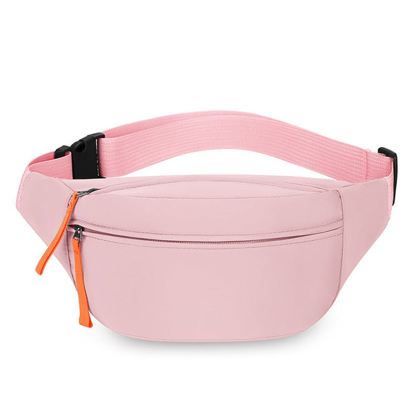 Pink Women's Fashion Crossbody Sling Bag Large Capacity Casual Shoulder Waterproof Nylon Waist Pack For Travel Sports(Style One) Waist Packs & Bags