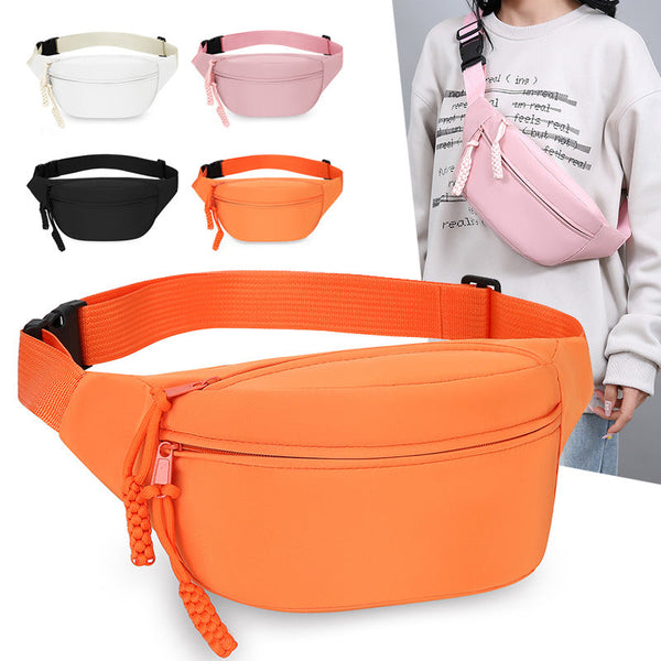 Pink Women's Fashion Crossbody Sling Bag Large Capacity Casual Shoulder Waterproof Nylon Waist Pack For Travel Sports(Style One) Waist Packs & Bags