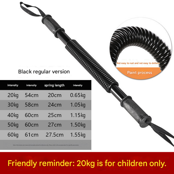 Black Power Twister Bar Upper Body Workout Equipment Chest Expander Arm Strengthener Spring Exerciser For Men Home Gym(40Kg) Other Equipment & Gear